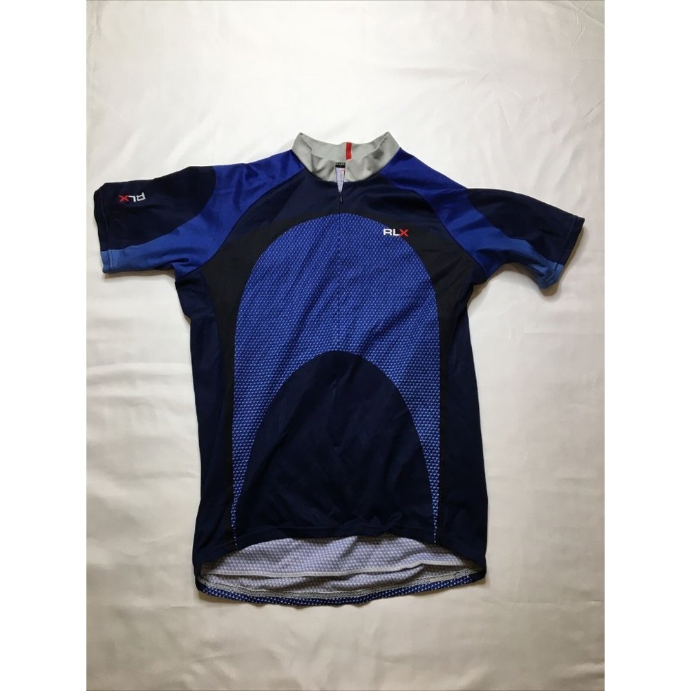 Polo Sport Ralph Lauren RLX Cycling Jersey Size Large Bike Made in USA Blue